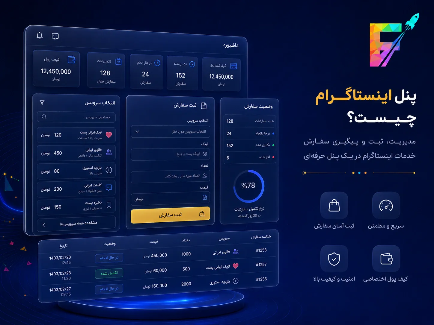 پنل خدمات اینستاگرام برای فالوور لایک ویو و کامنت